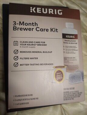 Keurig White and Brown 3-Month Brewer Care Kit